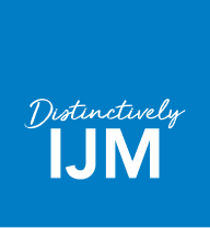 Building a Better Tomorrow, <br />
One That's Distinctively IJM's badge